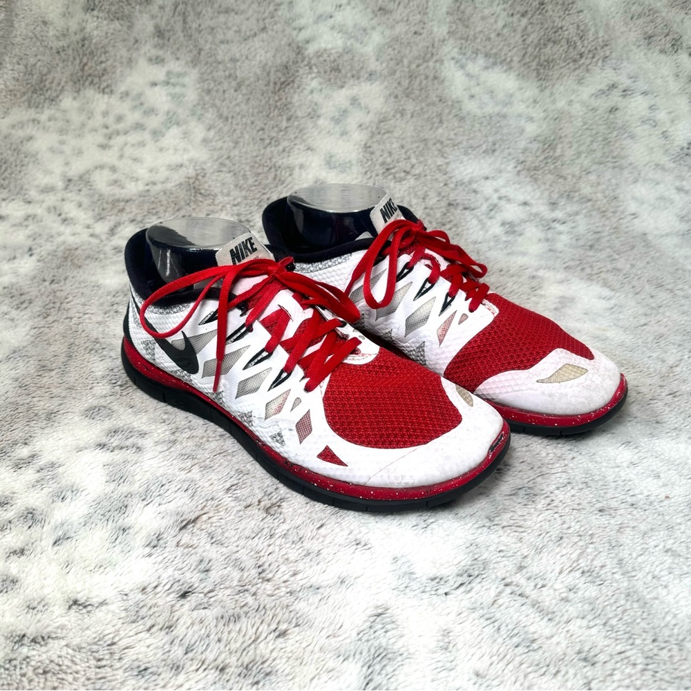 Nike Free‎ 4.0 Running Shoes Size 9 iD Custom Red Black White Sneakers